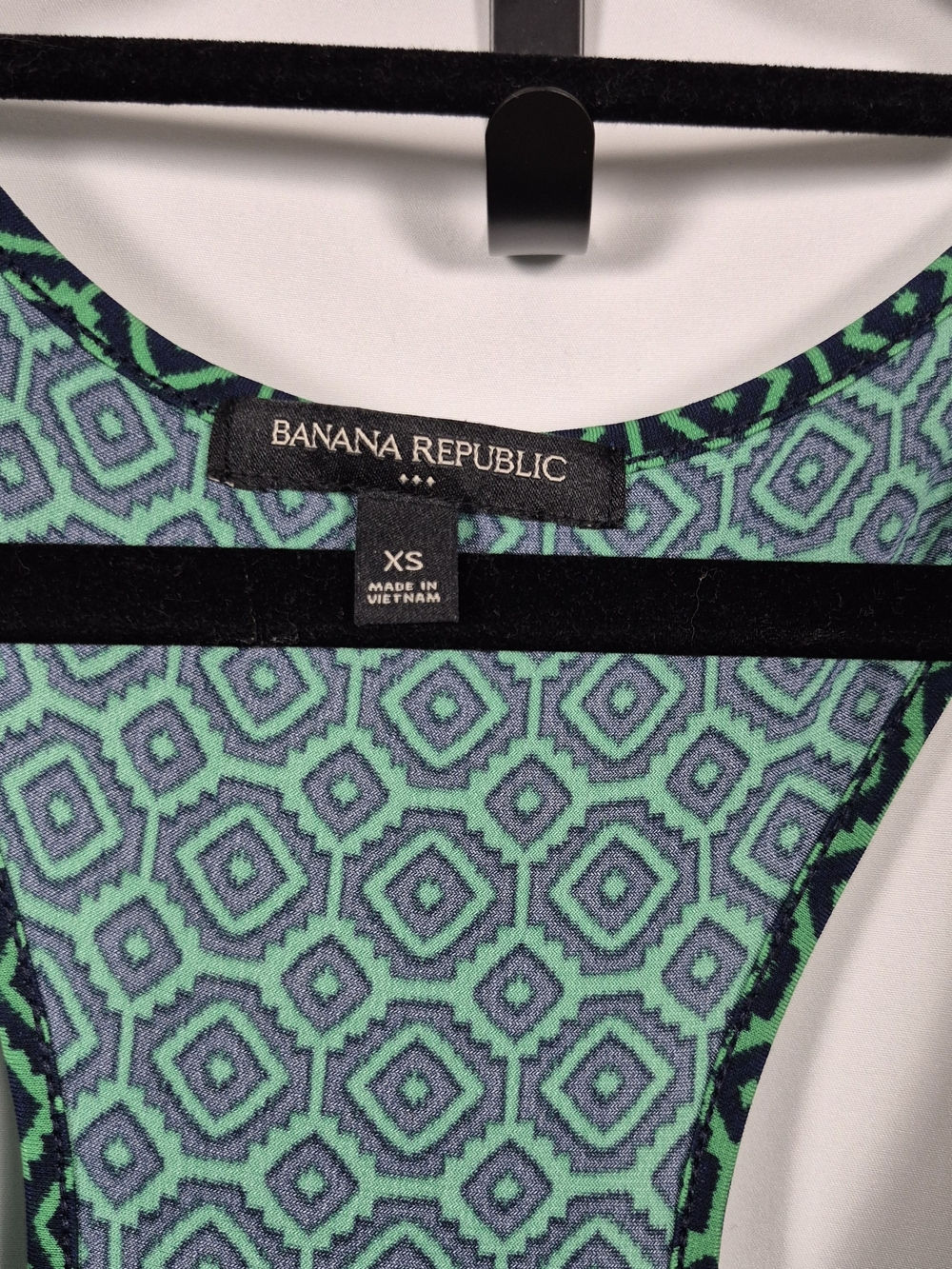 Banana Republic Green Geometric Racerback Maxi Dress XS - Picture 4 of 7